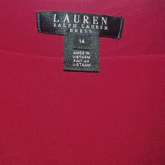 Lauren Ralph Lauren Sheath Career Dress Womens Sz 14 Side Ruched Office Siren - Picture 4 of 9